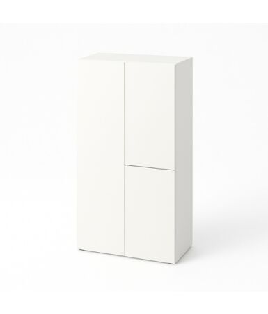 Dwudzielna szafa biurowa (z drążkiem lub z półkami) z pojedynczym i podwójnym frontem wpuszczanym