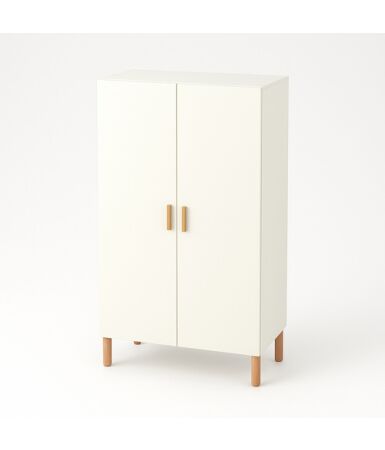 Dwudzielna szafa (na wieszaki, z półkami)