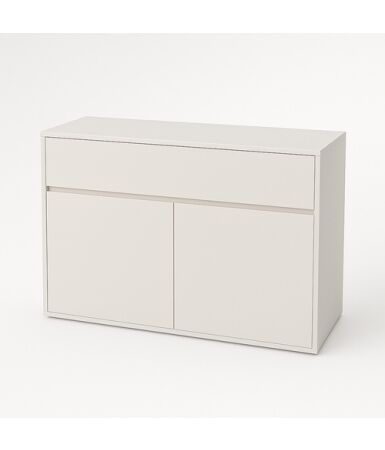 Komoda biurowa z 1 szufladą i pojedynczymi drzwiami wpuszczanymi