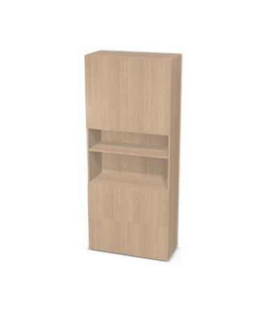 Regał z szufladami na dole i drzwiami na górze